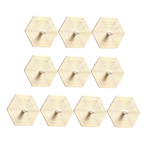 Gatuida 10 Stück Teiliges DIY Holz Gyroskop für Unvollendetes Malen Hand Augen Koordination und Kreativität Hexagon Design von Gatuida