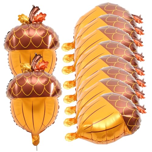 Gatuida 10 Stück Teiliges Folienballon Kiefernzapfen form Thanksgiving Partydeko Aluminiumfolie Luftballons Herbstliche Festtagsdekoration für Fotorequisiten und Gästeempfang von Gatuida