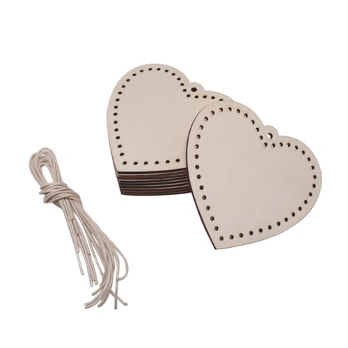 Gatuida 10 Stück Teiliges Herzförmige Holzscheiben mit Unbehandelte Holzherzen zum Bemalen Basteln und Dekorieren für DIY Hochzeitsdeko Valentinstag Geschenkanhänger und Heimdekoration von Gatuida