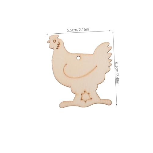 Gatuida 10 Stück Teiliges Hölzerne Hühneranhänger zum Basteln Naturbelassene Holzdekoration mit Löchern Pädagogisches für Handbemalbare Anhänger für Party Feiertagsdeko von Gatuida