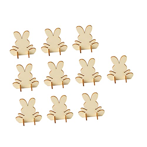 Gatuida 10 Stück Teiliges Holz Hasenfiguren Dekoration Kreative Crafts für Zuhause und Ostern Naturholz Präzise Geschnitten Süßes Design für Festliche von Gatuida