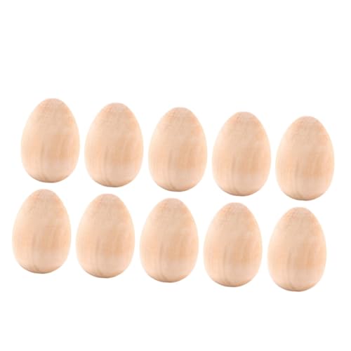 Gatuida 10 Stück Teiliges Holz eier zum Bemalen Realistische Ostern Deko DIY Bastel eier aus Holz Unbedruckte Holzmodelle für Osterfest und Kreative Gestaltung von Gatuida