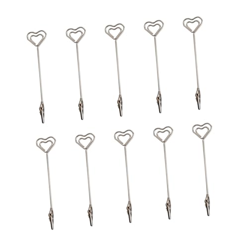 Gatuida 10 Stück Teiliges Metall Herz Memo clip mit Stabilem Klammer design Wiederverwendbarer Notizhalter für Fotos Namenskarten und Tischdekorationen Silberfarben für Büro und von Gatuida