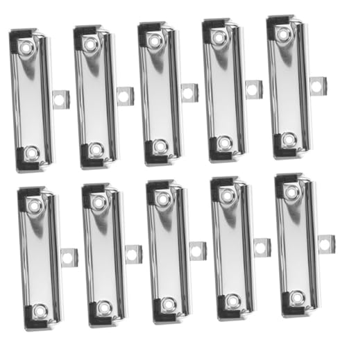 Gatuida 10 Stück Teiliges Metall Klemmbrett Clips Stabile und Montierbare Zwischenablage Klemmen mit Gummifüßen Sicherer Halt für Dokumente für Büro Schule und Bastelprojekte von Gatuida