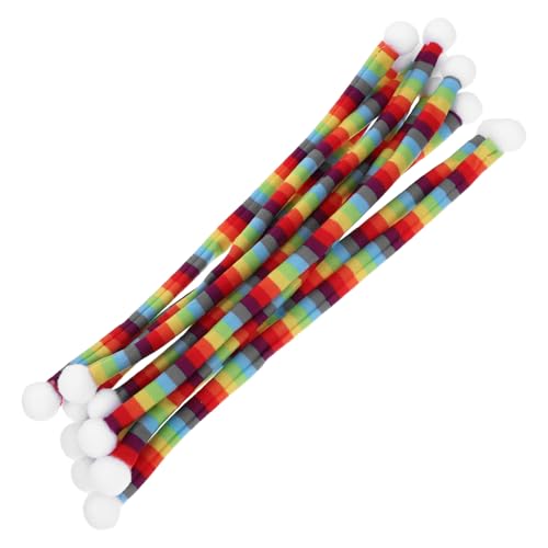 Gatuida 10 Stück Teiliges Mini Weihnachts Schals aus Weichem Doppelseitigem Plüschstoff Gestreifte Dekoration für Weinflaschen Puppen und DIY Bastelprojekte Farbenfrohe Langlebige von Gatuida