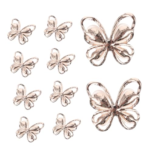 Gatuida 10 Stück Teiliges Nagel charms Schmetterling mit Katzenaugen Optik Roségoldfarben Strassbesetzt Langlebig und Leicht für DIY Maniküre und Nail Art für Mädchen und Frauen von Gatuida
