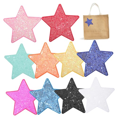 Gatuida 10 Stück Teiliges Pailletten Stern Applikationen zum Aufbügeln Bestickte Langlebige Glitzer Sterne Patches für Kleidung Taschen Hüte Vielseitige Farbige Aufnäher mit Starker Gatuida 10 Stück Teiliges Pailletten Stern Applikationen zum Aufbügeln Bestickte Langlebige Glitzer Sterne Patches für Kleidung Taschen Hüte Vielseitige Farbige Aufnäher mit Starker von Gatuida