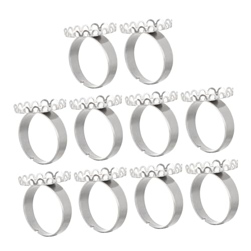 Gatuida 10 Stück Teiliges Ringrohlinge Finger Ringböden für Schmuckherstellung DIY Langlebig Glatte Oberfläche Komfortabel für Damen und Bastler von Gatuida
