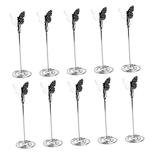 Gatuida 10 Stück Teiliges Schmetterlings Tischkartenhalter Stabile Foto und Kartenständer für Hochzeiten Partys für Tischnummern und Notizen Silberfarbene Clips von Gatuida