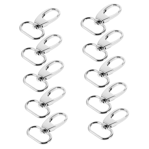 Gatuida 10 Stück Teiliges Schultergurt haken aus Langlebiger Zinklegierung Silberfarbene Drehbare Karabiner mit Innendurchmesser Praktische Metallverschlüsse für Taschen Schlüsselanhänger von Gatuida