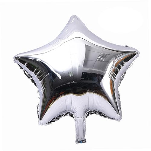 Gatuida 10 Stück Teiliges Silberne Fünf Punkt Stern Folienballons für Valentinstag Hochzeit und Geburtstagsfeiern Wiederverwendbar Helium und Luftfüllung Geeignet von Gatuida