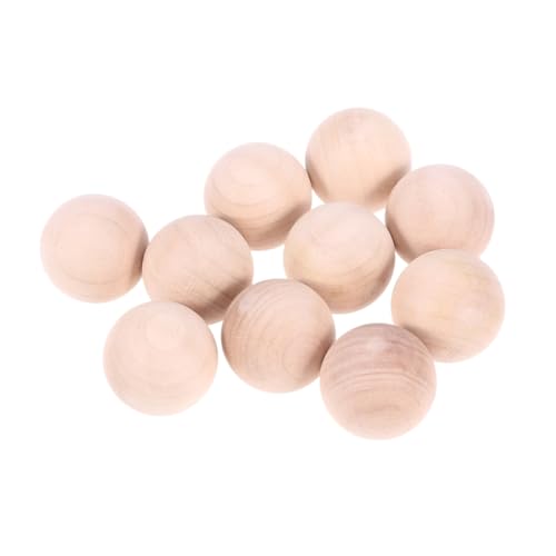 Gatuida 10 Stück Teiliges Solide Holzkugeln Durchmesser Naturfarbene Runde DIY Bastelperlen für Schmuckherstellung Handgefertigte Dekorationen Bemalbare Holzkugeln für Kreative Projekte von Gatuida