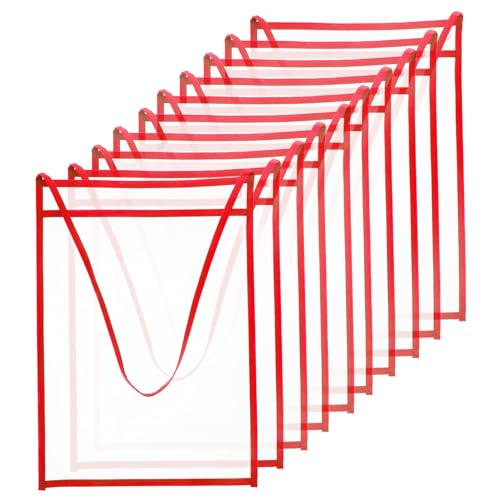 Gatuida 10 Stück Teiliges Transparente Dokumententaschen Wiederbeschreibbar mit Aufhängeschlaufe Praktischer Organizer für Arbeit Schule und Büro Vielseitige Aufbewahrung für Rechnungen von Gatuida