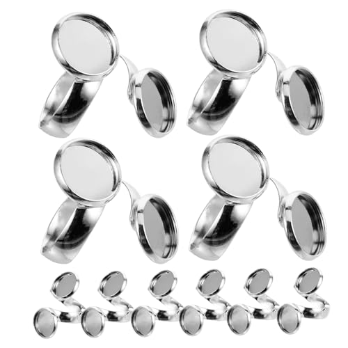 Gatuida 10 Stück Teiliges Verstellbare Ringrohlinge aus Vollkupfer Glatte Metallring basen für DIY Schmuckherstellung Vielseitige Lünettenschalen für Individuelle Fingerringe bei von Gatuida