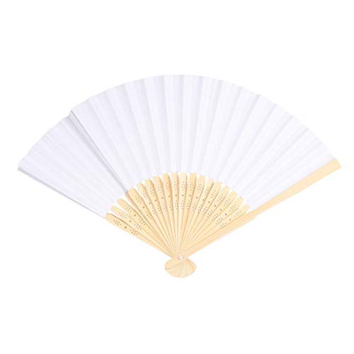 Gatuida 10 Stück Teiliges Weißer Faltfächer für Leere Chinesische Fächer zum Bemalen und Basteln für DIY Projekte und Kreative Partys von Gatuida
