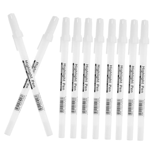 Gatuida 10 Stück Teiliges Weißer Highlight Liner Stifte Handgefertigte Marker für Kunst und Zeichnung für Schwarzes und Kreative Projekte Zufällige Farbe Zufällige Farbe von Gatuida