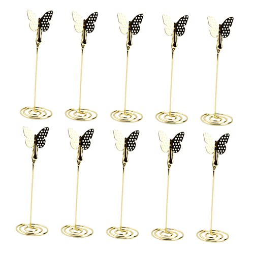 Gatuida 10 Stück Tischkartenhalter Schmetterlinge Elegante Kartenständer für Hochzeiten Partys und Stabiler Fotohalter für Einladungen und Dekoration Goldfarben Vielseitig Einsetzbar von Gatuida