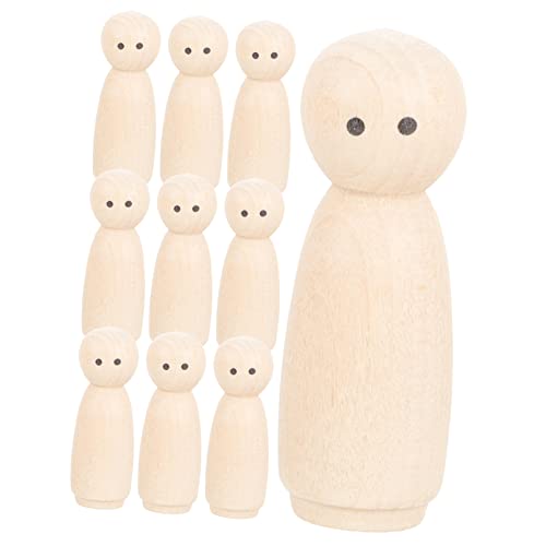 Gatuida 10 Stück Unbemalte Holzpuppen für DIY Malen Kreative Kinderhandwerk Figuren Unfertige Holzfiguren für Bastelideen und Dekoration von Gatuida