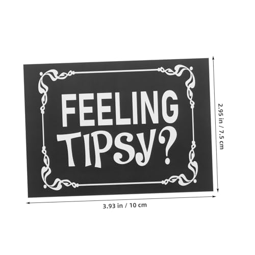 Gatuida 10 Stück Wasserdichte Selbstklebende Baretiketten Stilvolle Schwarze Weiße Aufkleber für Restaurantservice Feeling Tipsy Hinweis für Kellner und Barkeeper von Gatuida