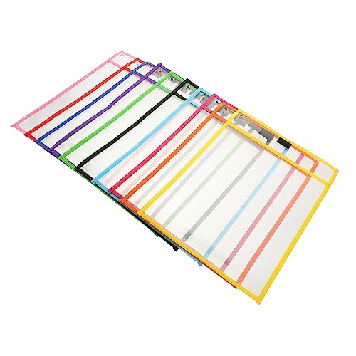 Gatuida 10 Stück Wiederverwendbare Trockenlöschtaschen Transparente Datei Pockets für Schule Abwischbare Schreibwaren für Üben von und Kreativität von Gatuida