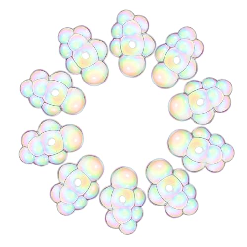 Gatuida 10 Stück Wolkenperlen Acryl Spacer Perlen für Schmuckherstellung Armbänder Ohrringe Robuste Bunte Bastelperlen für Kreative Projekte von Gatuida