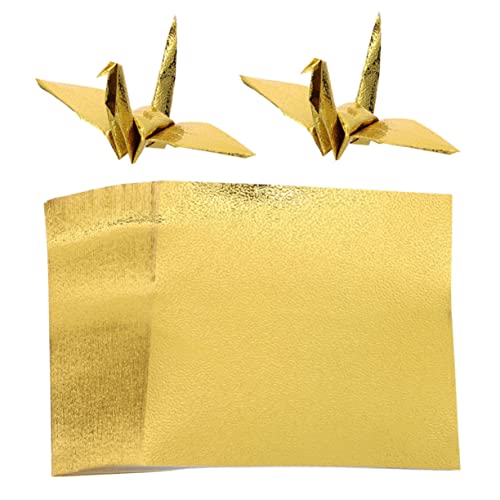 Gatuida 100 Blatt Origami Papier Goldfarbenes Einseitiges Perlpapier für DIY Bastelprojekte und Erwachsene für Falten Scrapbooking und Kreative Kunstwerke von Gatuida