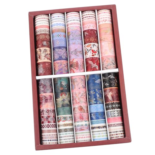 Gatuida 100 Rollen Teiliges Farbiges Washi Tape Dekorative DIY Scrapbook Klebebänder aus Premium papier Ablösbar ohne Rückstände Wiederverwendbar für Tagebuch Planer und von Gatuida