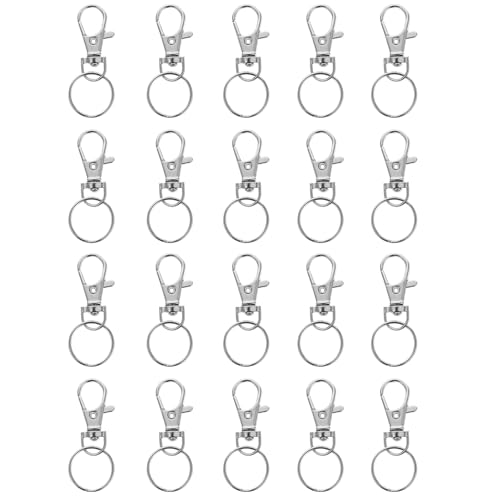 Gatuida 100 Sätze Alloy Schlüsselanhänger Buckle Set Hundeklipps und Doppelschlaufen Langlebige und Rostfreie Schlüsselring Ersatzteile für DIY Projekte und Handwerk von Gatuida