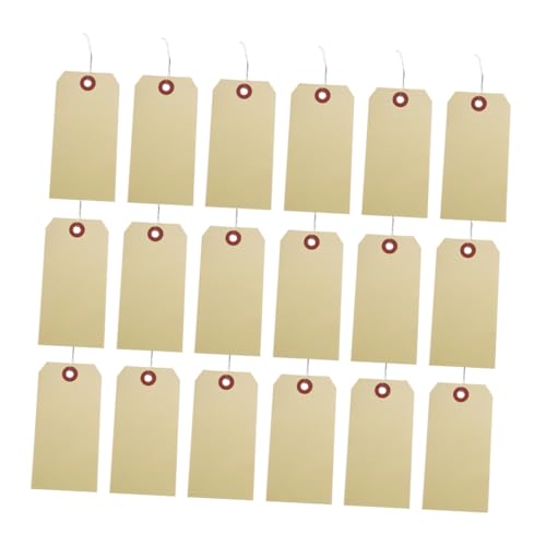 Gatuida 100 Stck. Schild Etiketten Leer Verdrahtet Stichworte Verkabelter Manila-tag Versandschilds Identifikation Manila-anhänger Mit Draht Manila-tags Schlüssel Eisendraht von Gatuida