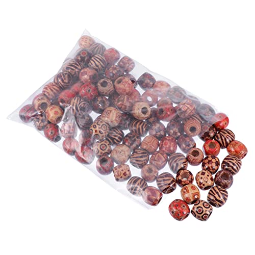 Gatuida 100 Stück Bunte Holzperlen für DIY Schmuckgestaltung Runde Holzperlen für Armbänder und Bastelprojekte ca Zufällige Muster von Gatuida