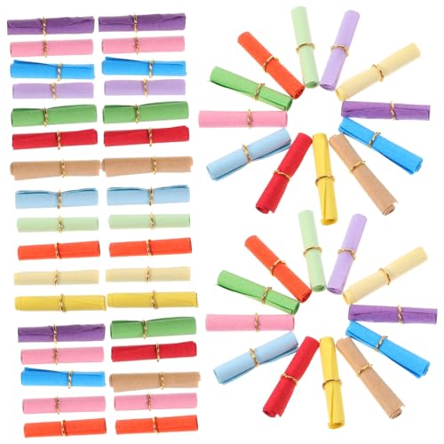Gatuida 100 Stück Bunte Papierrollen zum Beschriften Dekorative Glücksnachrichten Dickes Briefpapier für Wunschflaschen Liebevolle Botschaften DIY Geschenkideen von Gatuida