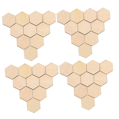 Gatuida 100 Stück Dekorationen aus Holzspänen weihnachtsdeko christmas decorations Weihnachtsschmuck Willkommen holz untersetzer holzbrettchen sechseckige Holzausschnitte Holzformen Bambus von Gatuida