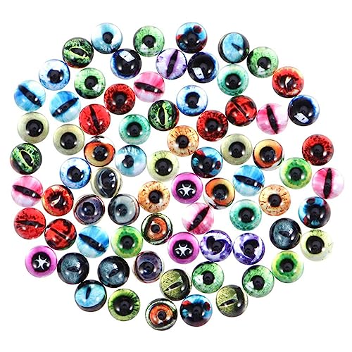 Gatuida 100 Stück Dekorative Halbperlen Selbstklebende Glasaugen für DIY Bastelprojekte Tieraugen Cabochons für Schmuck Puppen und Kreative Handarbeiten von Gatuida