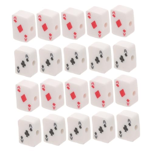 Gatuida 100 Stück Diy Perlen Polymer Clay Spielkarten Charms für Schmuckherstellung Lose Spacer Perlen für Armbänder und Basteln von Gatuida
