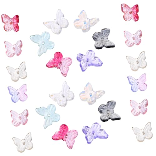 Gatuida 100 Stück Glasperlen Schmetterling Bunte Schmuckperlen für DIY Armband Halskette Ohrringe Basteln Leicht und Sicher Gatuida 100 Stück Glasperlen Schmetterling Bunte Schmuckperlen für DIY Armband Halskette Ohrringe Basteln Leicht und Sicher von Gatuida