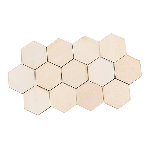 Gatuida 100 Stück Hexagonale Holzchip -dekorationen Gefälscht Weihnachtsschmuck Etikett Heimdekoration Ornamente Bunt Buche Weihnachtsbaumdekorationen Gummierte Formen Sechseck Hölzern von Gatuida