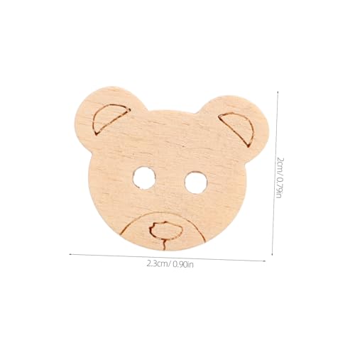 Gatuida 100 Stück Holzknöpfe Bärenform Natur zum Annähen DIY Bastelknöpfe für Scrapbooking Handarbeit Kreativ Holzdeko von Gatuida