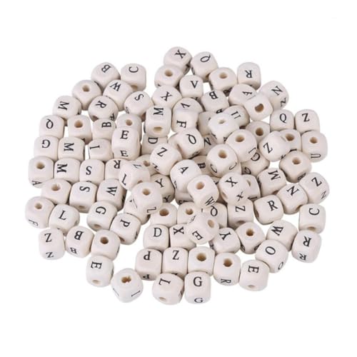 Gatuida 100 Stück Holzperlen Buchstabenwürfel Naturholz für Schmuckherstellung DIY Armband Kette Perlen zum Auffädeln Vielseitig für Halskette und Armband Gatuida 100 Stück Holzperlen Buchstabenwürfel Naturholz für Schmuckherstellung DIY Armband Kette Perlen zum Auffädeln Vielseitig für Halskette und Armband von Gatuida