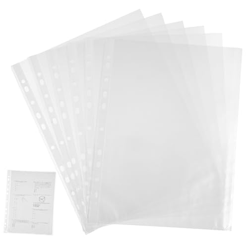 Gatuida 100 Stück Klarsichthüllen mit Löchern Transparente Einstecktaschen Öffnende Dokumentenschutzhüllen Reißfeste PP Material Gelocht für Ordner für Büro und Schule Gatuida 100 Stück Klarsichthüllen mit Löchern Transparente Einstecktaschen Öffnende Dokumentenschutzhüllen Reißfeste PP Material Gelocht für Ordner für Büro und Schule von Gatuida