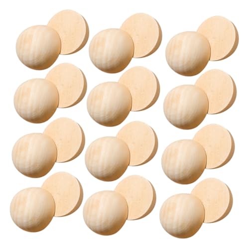 Gatuida 100 Stück Kleine Halbe Holzkugeln Naturbelassen für DIY Bastelprojekte Vielseitige Holzformen zum Bemalen und Dekorieren Holzperlen für Heim Partydekoration von Gatuida