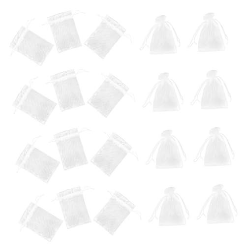 Gatuida 100 Stück Kleine Weiße Organzabeutel mit Kordelzug Dekorative Mesh Geschenkbeutel für Schmuck Süßigkeiten Partygeschenke Vielseitige Aufbewahrungstaschen von Gatuida