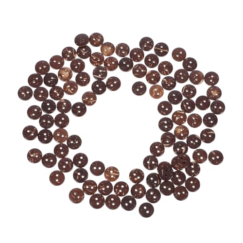 Gatuida 100 Stück Kokosnuss schalenknöpfe Rund Natürliche Holzknöpfe zum Nähen DIY Kleidung Dekoration Boho Style für Hemden Hüte Taschen und Bastelprojekte von Gatuida