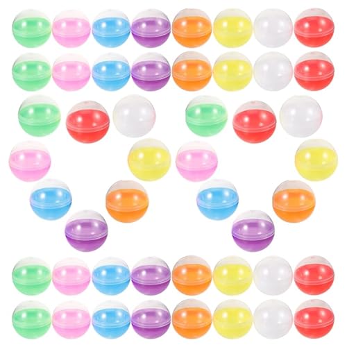 Gatuida 100 Stück Leere, Nachfüllbare Kugeln, Durchsichtige Automaten-Kugeln, Runde Zu Öffnende Box (45 Mm) von Gatuida
