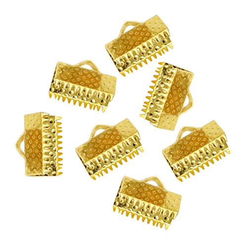 Gatuida 100 Stück Metall Clips für Schmuckherstellung Texturierte Quetschperlen und Endklemmen für Zipper und Diy Zubehör von Gatuida