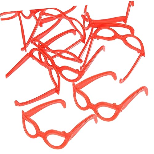Gatuida 100 Stück Mini Brillen Reborn Puppenzubehör Für Puppen Puppenbrillen Brillen Modepuppen Bastelbrillen Spielzeugbrillen Miniatur Sonnenbrillen Brillen Kunststoff Rot von Gatuida