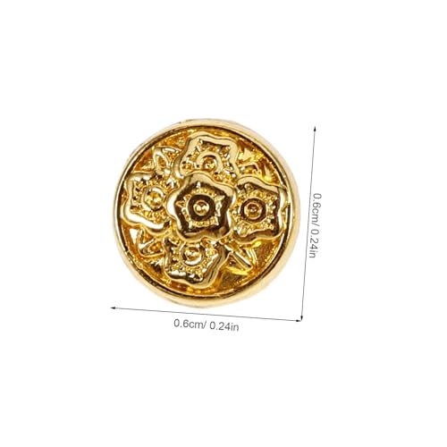 Gatuida 100 Stück Mini Metallknöpfe Runde Retro Blumenknöpfe für Puppenkleidung DIY Ersatzknöpfe für Puppen Kleidung Basteln Zubehör von Gatuida