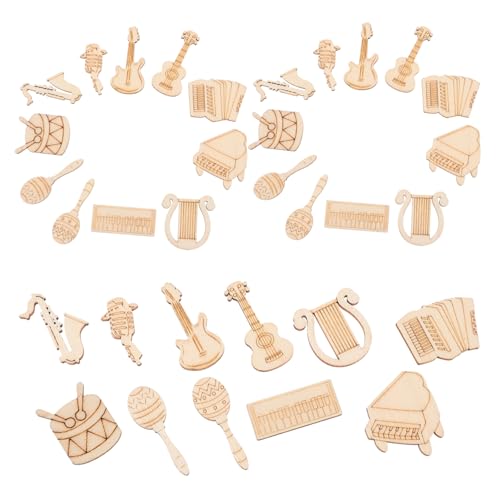 Gatuida 100 Stück Musikklavier Ornament Material Musikinstrument Verzierungen Geformte Formen Scheiben Kits Notizen Unvollendete Basteldekorationen Etiketten Musikalische Party von Gatuida