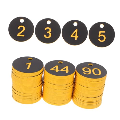 Gatuida 100 Stück Nummerierte Kunststoff tags mit Runde Nummernschilder Leichte Garderobenmarken für Schlüssel Taschen Schließfächer Praktische Organisationsetiketten Schwarz gelbe Zahlen Gatuida 100 Stück Nummerierte Kunststoff tags mit Runde Nummernschilder Leichte Garderobenmarken für Schlüssel Taschen Schließfächer Praktische Organisationsetiketten Schwarz gelbe Zahlen von Gatuida