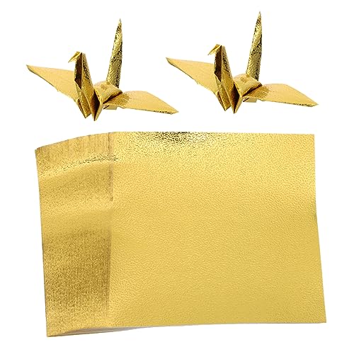 Gatuida 100 Stück Origami-diy Kunstpapier Origami-bastelpapier Falten Einfach Papierfalt Origami-goldpapier Klapppapier Kind Farbig Origami-papier Silber Materialien Schmucklos Groß Golden von Gatuida