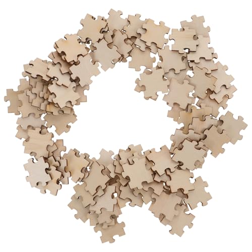Gatuida 100 Stück Puzzleteile Ungefärbtes Leeres Puzzle Puzzletafel Kleinkind Rätsel Kinderspielzeug Puzzlespäne Aus Holz Holzrätsel Hölzern von Gatuida